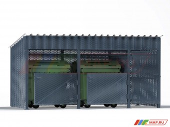 Контейнерная площадка КП-7 на 2 контейнера с хозблоком