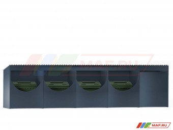 Контейнерная площадка КП-6 на 4 контейнера с хозблоком