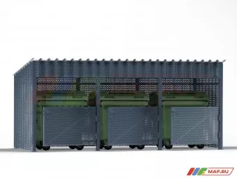 Контейнерная площадка КП-7 на 3 контейнера без хозблока