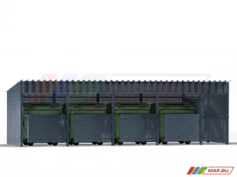 Контейнерная площадка КП-7 на 4 контейнера с хозблоком