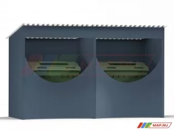 Контейнерная площадка КП-6 на 2 контейнера без хозблока