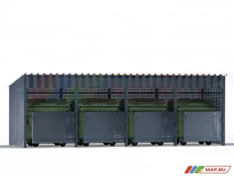 Контейнерная площадка КП-7 на 4 контейнера без хозблока
