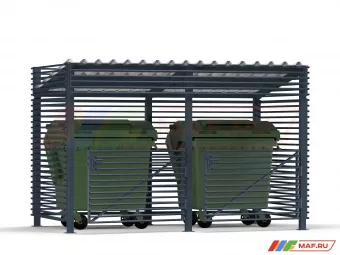 Контейнерная площадка Лайт открытая на 2 контейнера без хозблока