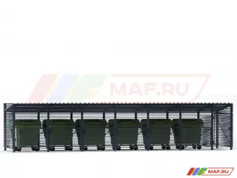 Контейнерная площадка Лайт открытая на 6 контейнеров с хозблоком