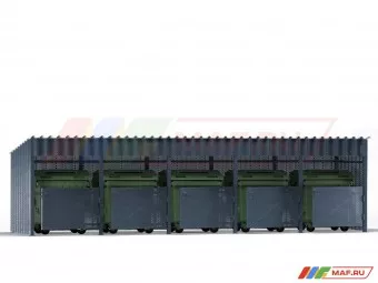 Контейнерная площадка КП-7 на 5 контейнеров без хозблока